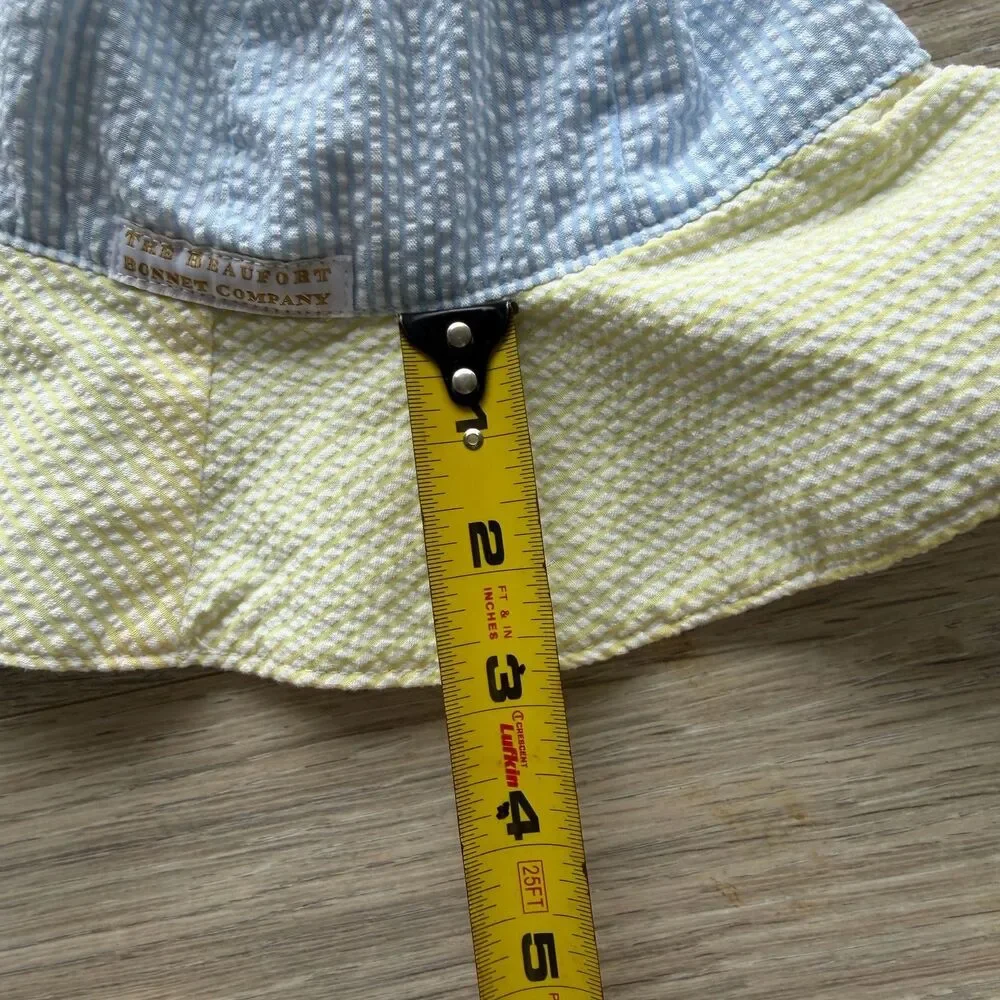 The Beaufort Bonnet Company Childs Blue & Yellow Seersucker Cissy Sun Hat TBBC